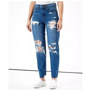 American Eagle Boyfriend Jeans Distressed Dark Wash